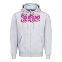 Heather Grey XOXO Valentines Zipper Hoodie - CowhideDigitalArt