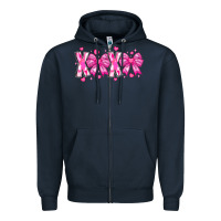Navy XOXO Valentines Zipper Hoodie - CowhideDigitalArt