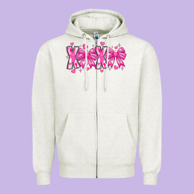 Xoxo Valentines Zipper Hoodie Designed By Cowhidedigitalart