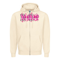 Sandshell XOXO Valentines Zipper Hoodie - CowhideDigitalArt