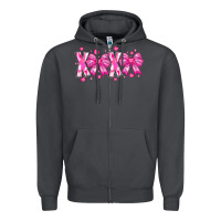 Smoke XOXO Valentines Zipper Hoodie - CowhideDigitalArt