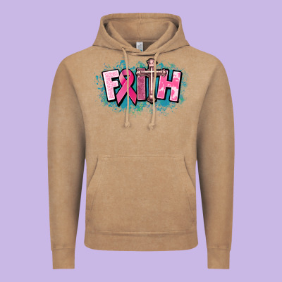 Cancer Faith Cross Vintage Hoodie Designed By Howdyjamesfarm