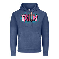Vintage Denim Cancer Faith Cross Vintage Hoodie - HowdyJamesFarm