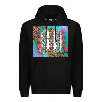 Black teacher gemstone and pink flower tumbler Premium Hoodie - BundleAndBundleShop