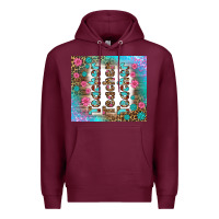 Burgundy teacher gemstone and pink flower tumbler Premium Hoodie - BundleAndBundleShop