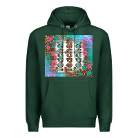 Sports Green teacher gemstone and pink flower tumbler Premium Hoodie - BundleAndBundleShop