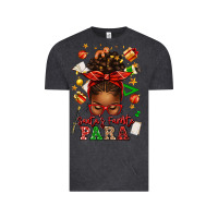 Vintage Black santa's favorite para afro messy bun Vintage Tee - texasbilliewilder
