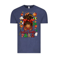 Vintage Denim santa's favorite para afro messy bun Vintage Tee - texasbilliewilder