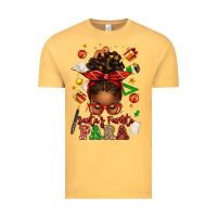 Vintage Mustard santa's favorite para afro messy bun Vintage Tee - texasbilliewilder