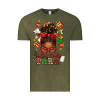 Vintage Olive santa's favorite para afro messy bun Vintage Tee - texasbilliewilder