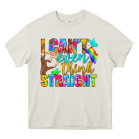Cream LGBTQ I Can't Even Think Straight Heavy Core Tee - BundleAndBundleShop