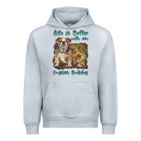 Heather Grey life is better with a english bulldog Urban Hoodie - BarkalooDesign