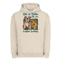 Pigment French Oak life is better with a english bulldog Urban Hoodie - BarkalooDesign