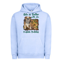 Pigment Grape Ice life is better with a english bulldog Urban Hoodie - BarkalooDesign