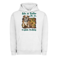 Pigment Lunar Rock life is better with a english bulldog Urban Hoodie - BarkalooDesign