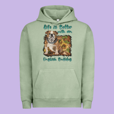 Life Is Better With A English Bulldog Urban Hoodie Designed By Barkaloodesign
