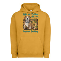 Pigment Peanut Butter life is better with a english bulldog Urban Hoodie - BarkalooDesign
