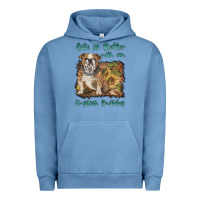 Pigment Pebble Blue life is better with a english bulldog Urban Hoodie - BarkalooDesign