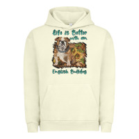 Pigment Pistachio life is better with a english bulldog Urban Hoodie - BarkalooDesign