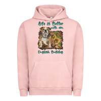 Pigment Salmon life is better with a english bulldog Urban Hoodie - BarkalooDesign