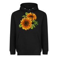 Black Soraya Sunflower Heavyweight Hoodie - LillyAllenDesigns