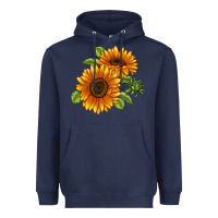 Navy Soraya Sunflower Heavyweight Hoodie - LillyAllenDesigns