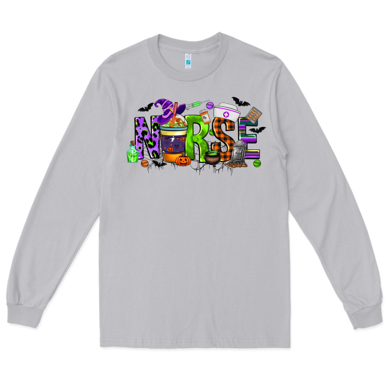 Nurse Coffee Cup Halloween Long Sleeve Tee by CowGirlArtShop | Teevron