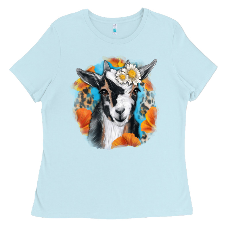 Daisy Goat With Background Ladies Tee by RanaPortraitStore | Teevron