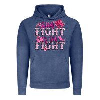 Vintage Denim Her fight is our fight Cancer Awareness Vintage Hoodie - HowdyJamesFarm