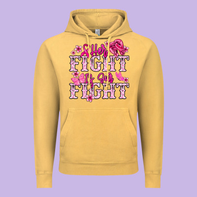 Her Fight Is Our Fight Cancer Awareness Vintage Hoodie Designed By Howdyjamesfarm