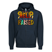 Navy The Only Hell My Momma Ever Zipper Hoodie - CowhideDigitalArt