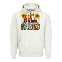Oatmeal Heather The Only Hell My Momma Ever Zipper Hoodie - CowhideDigitalArt