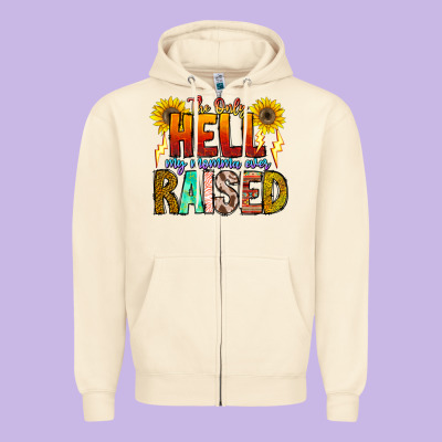 The Only Hell My Momma Ever Zipper Hoodie Designed By Cowhidedigitalart