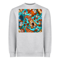 Heather Grey coffee and barista gnomes with glitter seamless pattern bbs Heavyweight Sweatshirt - BundleAndBundleShop