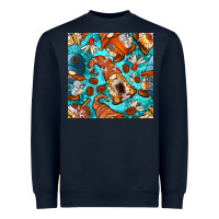Navy coffee and barista gnomes with glitter seamless pattern bbs Heavyweight Sweatshirt - BundleAndBundleShop