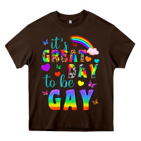 Chocolate Brown Western It's Great Day To Be Gay Heavy Core Tee - BundleAndBundleShop