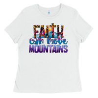 White Faith Can Move Mountains Ladies Tee - LillyAllenDesigns