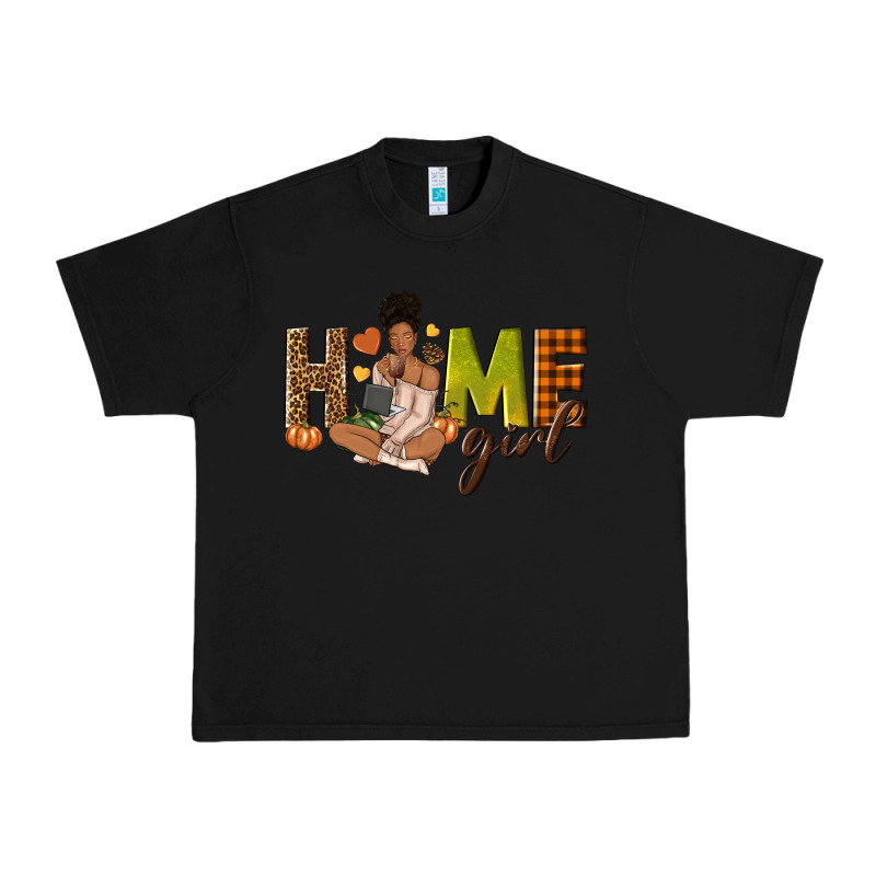 Home Girl Fall Afro Girl Urban Heavy Tee by NancyCooperArtShop | Teevron