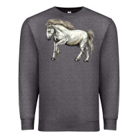 Charcoal Heather percheron horse Premium Sweatshirt - LillyAllenDesigns