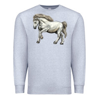 Heather Grey percheron horse Premium Sweatshirt - LillyAllenDesigns