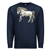 Navy percheron horse Premium Sweatshirt - LillyAllenDesigns