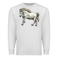 Oatmeal Heather percheron horse Premium Sweatshirt - LillyAllenDesigns