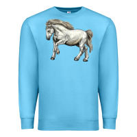Ocean Blue percheron horse Premium Sweatshirt - LillyAllenDesigns