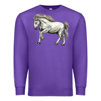 Purple percheron horse Premium Sweatshirt - LillyAllenDesigns
