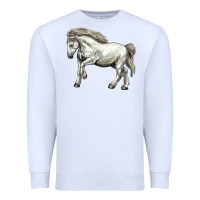 White percheron horse Premium Sweatshirt - LillyAllenDesigns