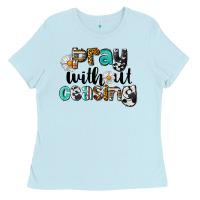 Baby Blue Pray Without Ceasing Ladies Tee - LillyAllenDesigns