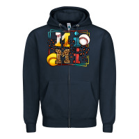 Navy Baseball and Softball mimi Zipper Hoodie - LillyAllenDesigns