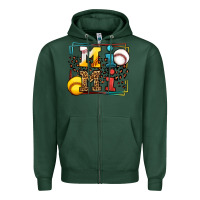 Sports Green Baseball and Softball mimi Zipper Hoodie - LillyAllenDesigns