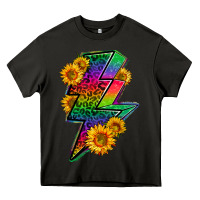 Asphalt LGBTQ+ Lightnin' Bolt With Sunflower Heavy Core Tee - BundleAndBundleShop
