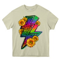 Mossy LGBTQ+ Lightnin' Bolt With Sunflower Heavy Core Tee - BundleAndBundleShop
